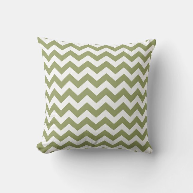 Cojín Decorativo Chevron de Safari Verde (Anverso)