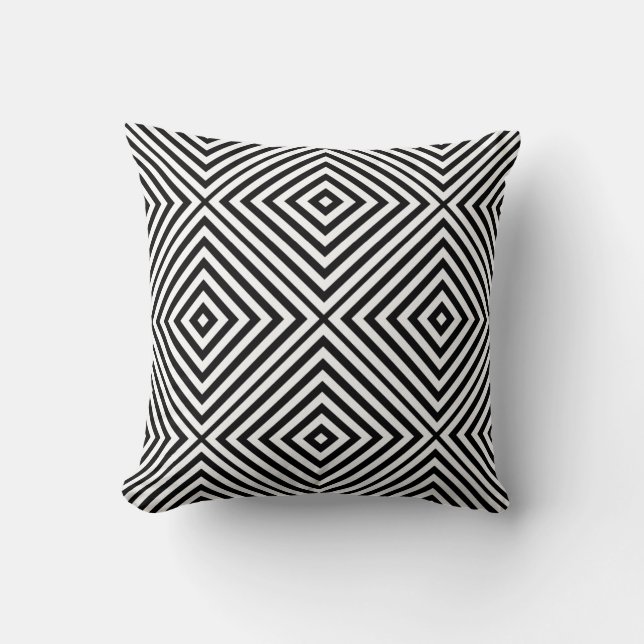 Cojín Decorativo Chevron Diamante Negro (Anverso)