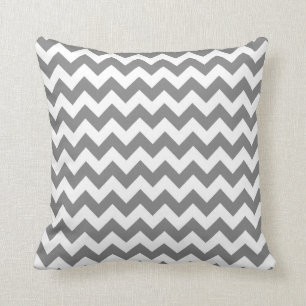 Cojín Decorativo Chevron gris oscuro; zag zig