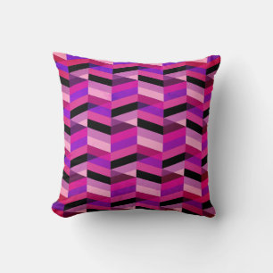 Cojín Decorativo Chevron/Herringbone abstracto Púrpuras y Violeta
