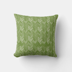 Cojín Decorativo Chevron Herringbone Watercolor Forest Green