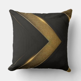Cojín Decorativo Chevron Negro Y Oro