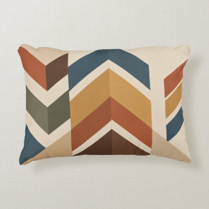 Cojín Decorativo Chevron Retro Tonos Terrosos