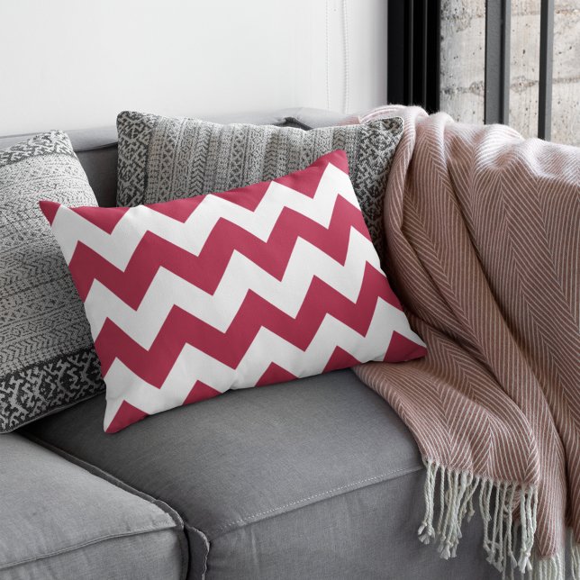 Cojín Decorativo Chevron Rojo Crimson moderno (Subido por el creador)
