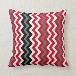 Cojín Decorativo Chevron rojo, gris y blanco