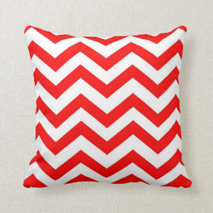 Cojín Decorativo Chevron rojo y blanco