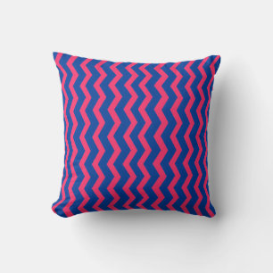 Cojín Decorativo Chevron Rosa Azul