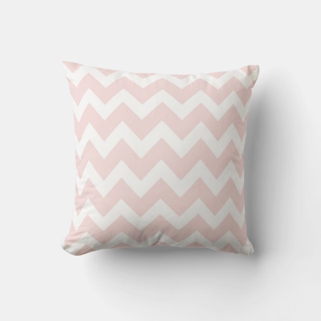 Cojín Decorativo Chevron rosa y blanco (Anverso)