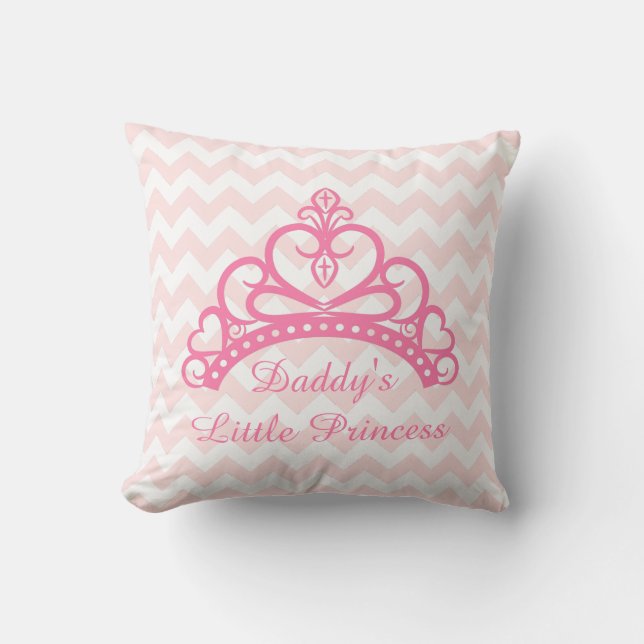 Cojín Decorativo Chevron rosado elegante, pequeña princesa del (Anverso)