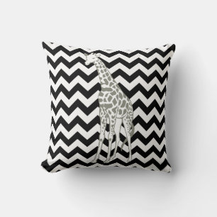 Cojín Decorativo Chevron Safari negro con arte pop