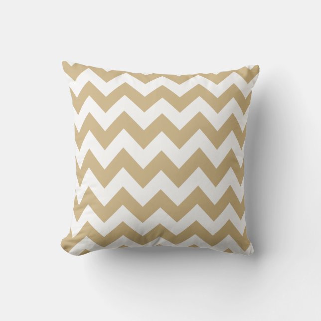 Cojín Decorativo Chevron Tan Neutral (Anverso)