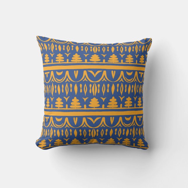 Cojín Decorativo Chevrons africanos: Patrón étnico tribal (Anverso)