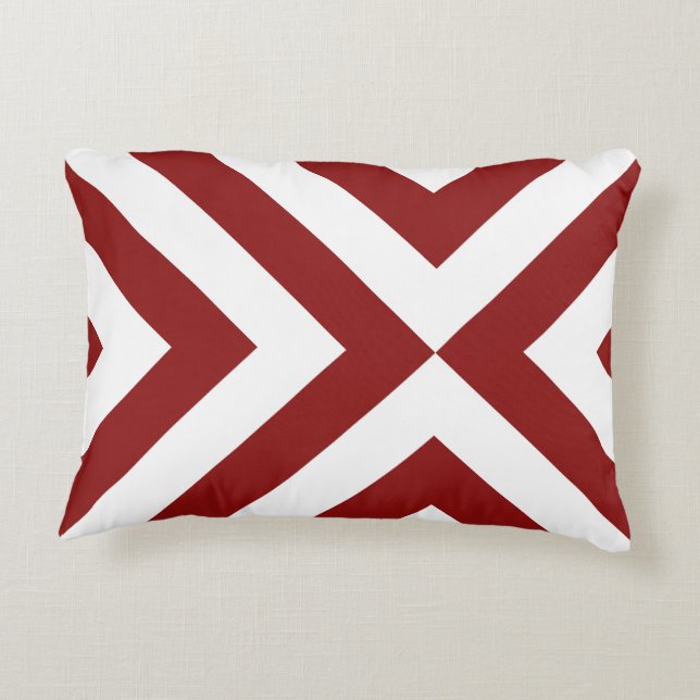 Cojín Decorativo Chevrons rojo y blanco (Reverso)