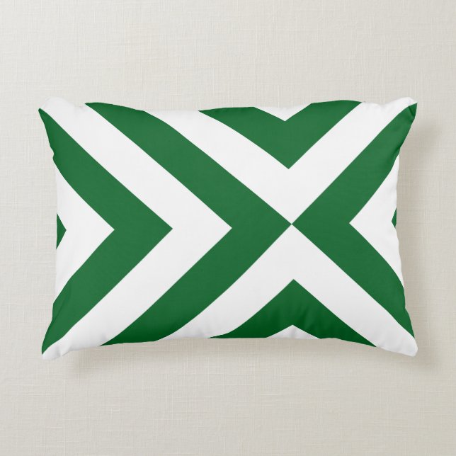 Cojín Decorativo Chevrons verdes y blancos (Anverso)