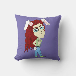 Cojín Decorativo Chibi Bunnygirl dando un pulgar hacia arriba