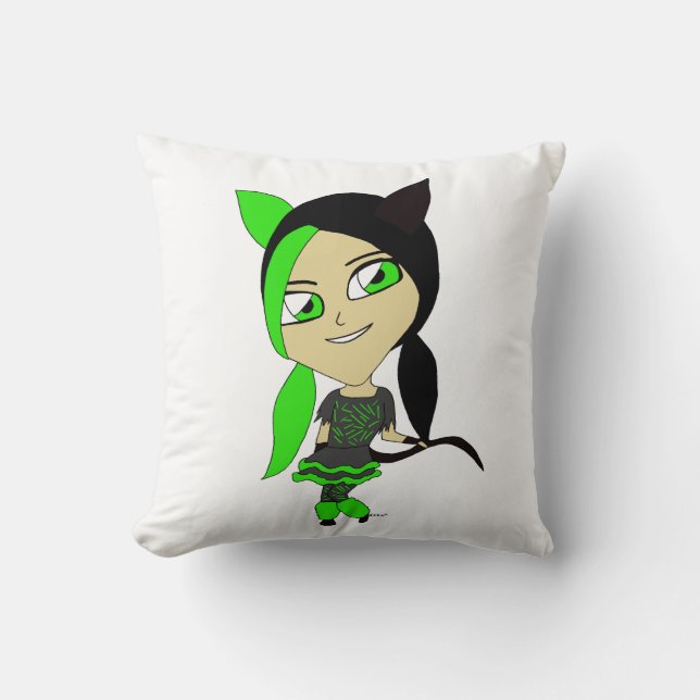 Cojín Decorativo chibi catgirl (Anverso)
