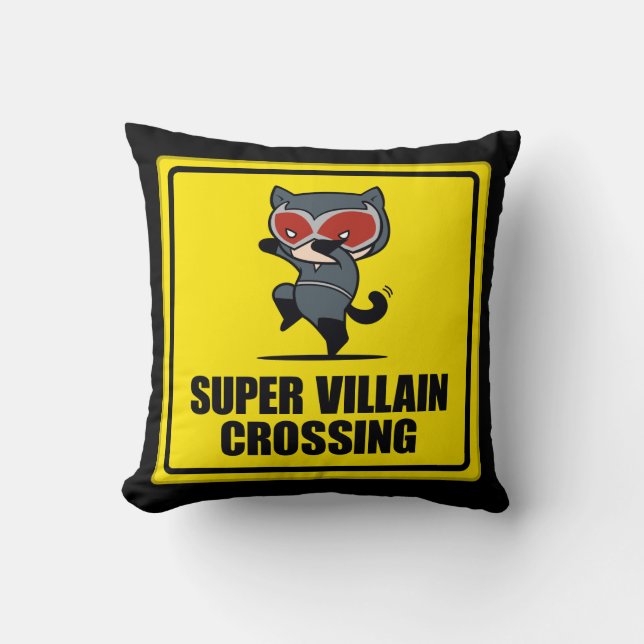 Cojín Decorativo Chibi Catwoman Super Villain Crossing Rótulo (Anverso)