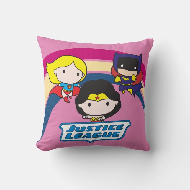 Cojín Decorativo Chibi Justice League Rainbow (Anverso)