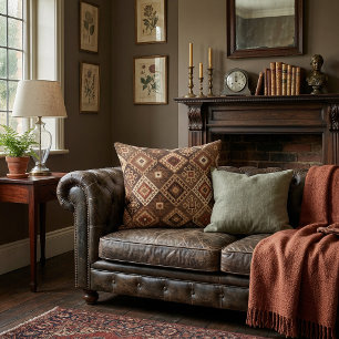 Cojín Decorativo Chic artístico estilo persa patrón geométrico