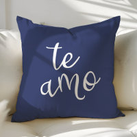 Chic Azul Marinho y Blanco Español Te Amo Te Quier