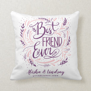 Cojín Decorativo Chic con letras a mano Mejor amiga personalizada