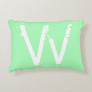 Cojín Decorativo Chic Grunge Monograma Verde Menta