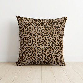 Cojín Decorativo Chic Leopard Print Cheetah Spots Brown Black