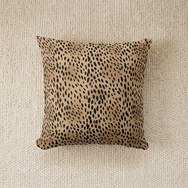 Cojín Decorativo Chic Leopard Print Cheetah Spots Brown Black