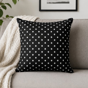 Cojín Decorativo Chic Minimalista de Lunares Negros