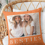 Cojín Decorativo Chic Moderno Minimalista Mejores Amigas Foto BFF<br><div class="desc">El diseño está compuesto de tipografía divertida y juguetona con fuente sans serif y serif. Agrega una foto personalizada.</div>