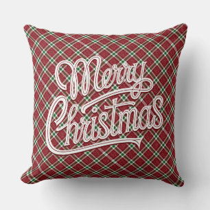 Cojín Decorativo Chic Plaid Navideño Brillante 