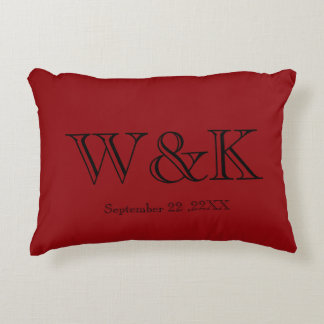 Cojín Decorativo Chic red black monogram wedding keepsake 