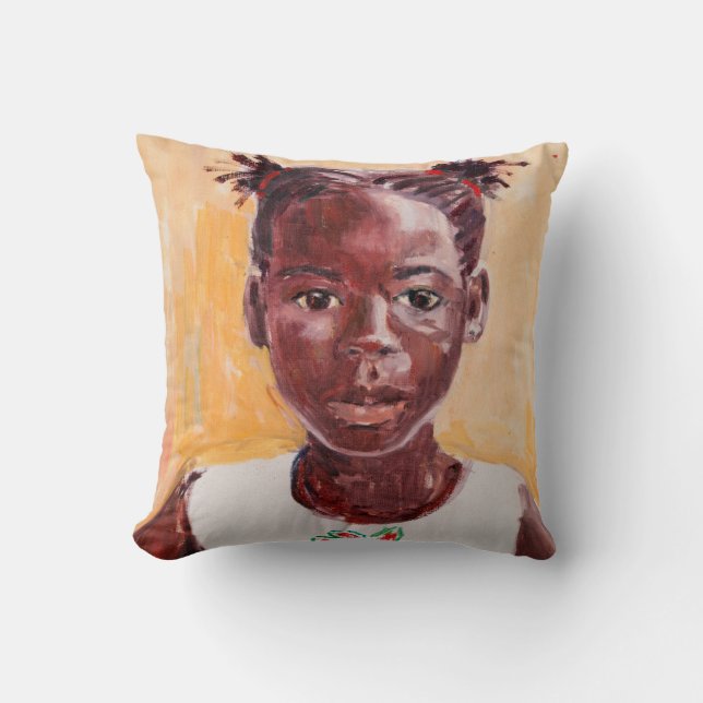 Cojín Decorativo Chica africano (Anverso)