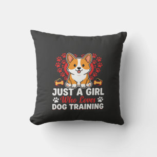 Cojín Decorativo Chica Ama Entrenamiento de Perros Corgi