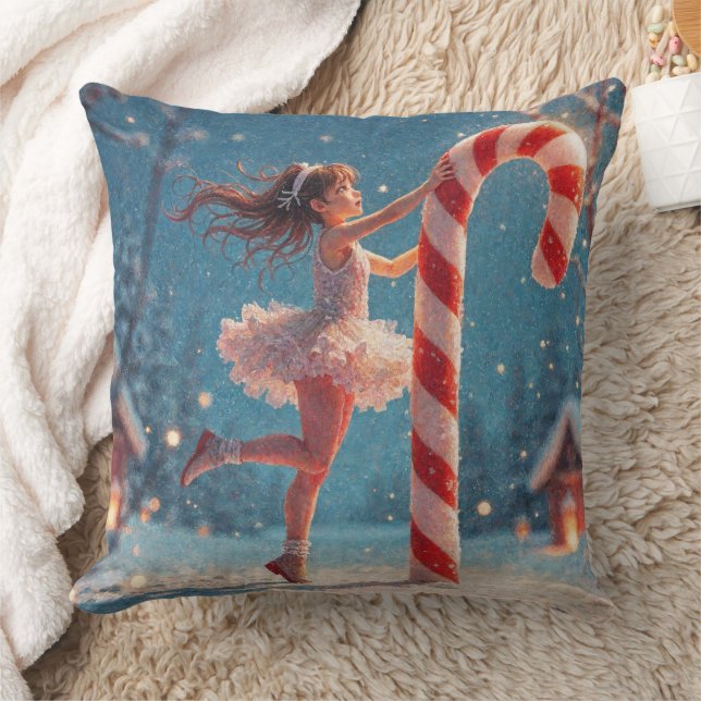 Cojín Decorativo Chica Anime Bailarina & Caña de Caramelo Navidad (Manta)