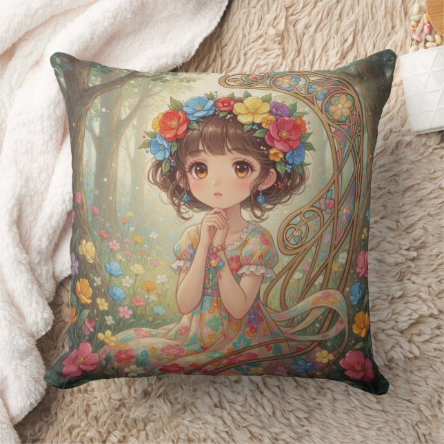 Cojín Decorativo Chica anime caprichosa  (Manta)