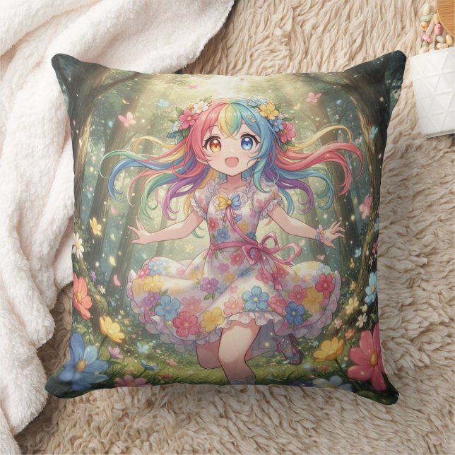 Cojín Decorativo Chica Anime Caprichosa (Manta)