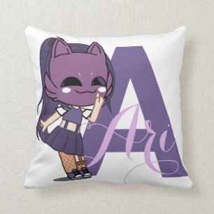 Cojín Decorativo Chica Anime Gacha Decor Purple Ari