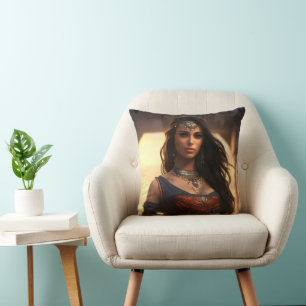 Cojín Decorativo Chica Árabe Belleza Oriental