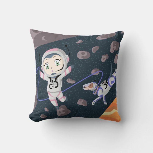 Cojín Decorativo Chica asteroide (Anverso)