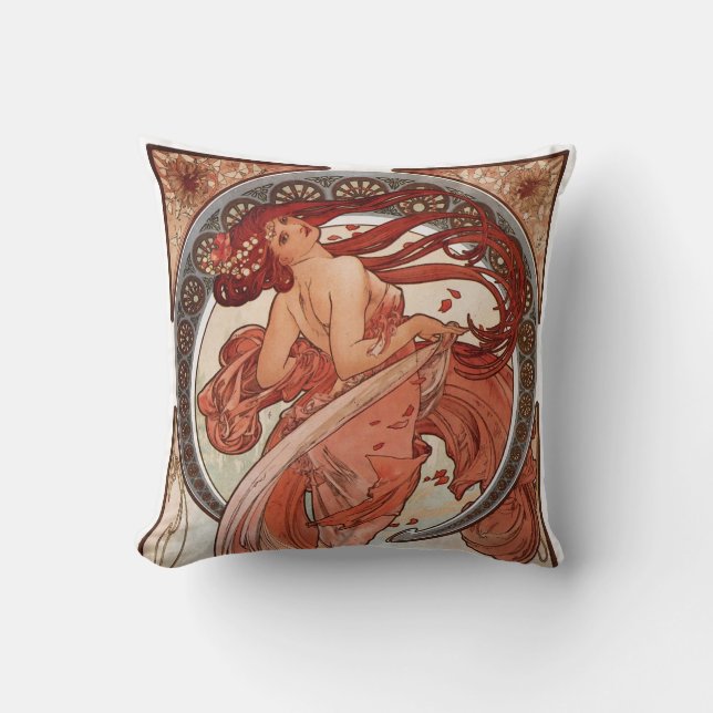 Cojín Decorativo Chica bailarín de Red Haider - Mucha (Anverso)