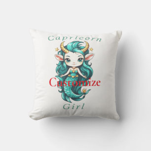 Cojín Decorativo Chica Capricornio Sirena Thunder_Cove