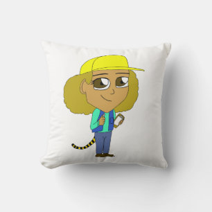 Cojín Decorativo chica chibi con cola de tigre
