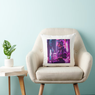 Cojín Decorativo Chica cibernético