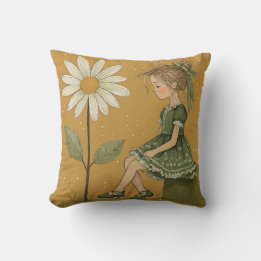 Cojín Decorativo Chica con Daisy Pillow
