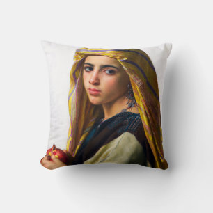 Cojín Decorativo Chica con granada de William Bouguereau