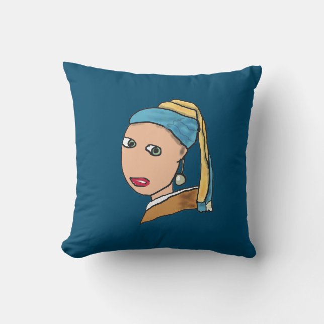 Cojín Decorativo Chica Con Una Perla (Anverso)