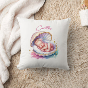 Cojín Decorativo Chica costero Baby Shower personalizado