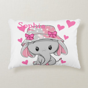Cojín Decorativo Chica Cute Baby Elephant