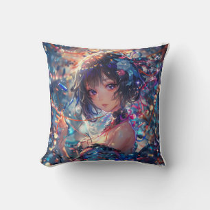 Cojín Decorativo Chica de Anime de Fantasía